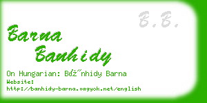 barna banhidy business card